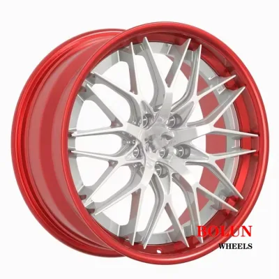 Customized 2 Piece Forged Wheel  Deep Concave Brushed Bronze Polished Lip Forged Car Wheels for maserati ferrari lamborghini Car