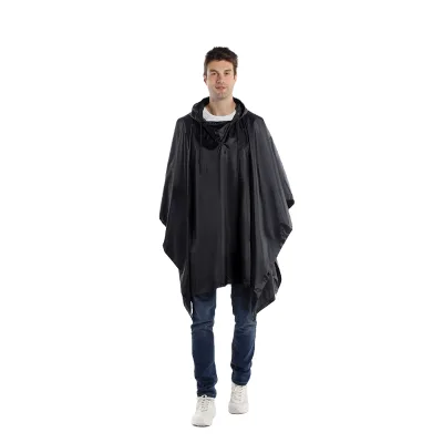 Emergency Waterproof PVC Motorcycle Raincoat with Picnic Mat & Awning for Outdoor Camping & Hiking-Unisex