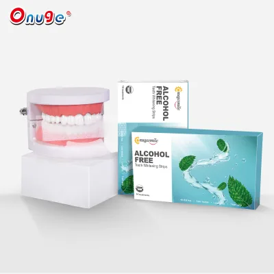 Mint Flavored Teeth Whitening Dry Strips 14 Treatments Custom Ingredient Alcohol-Free Mild and No Sensitivity