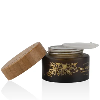 Bamboo Jars Eco Friendly Customize logo Silk Print Glass Jar with Bamboo Lid
