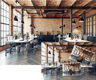 Polyester Zoom Meeting Office Backdrop for Video Conference Modern Business YouTube Meeting Home Office Photography Background