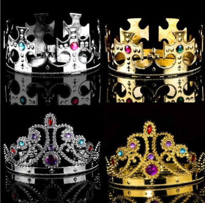 New Golden Silver King Headdress Plastic Uniform Code King Grand Crown Birthday Cake Copper Prince Crown