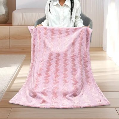 3D Jacquard Woven Polyester Blanket Skin-Friendly European & American Style All Seasons Living Room Sofa Decor Gift