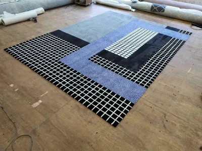 High-End Luxury Modern Abstract Hand-Tufted Carpet Custom Design for Living Room Dining Room Luxury Interior Spaces