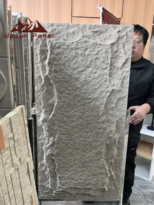 Wayon Manufacturer High Density Polyurethane PU Mushroom Stone Veneer Real Touch Stacked Stone Panel for Villa Exterior
