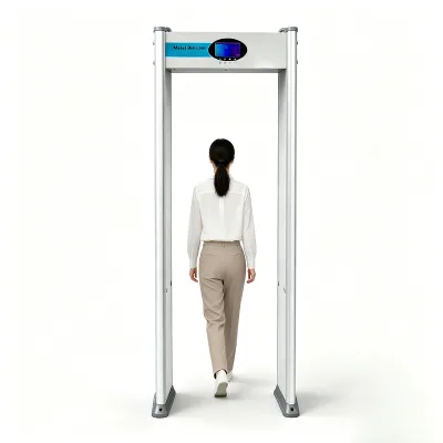 Walk Metal Detector Security Gate 6 Zone Adjustable Sensitivity DSP Anti Interference Audio Visual Alarm IP53 Protection Water
