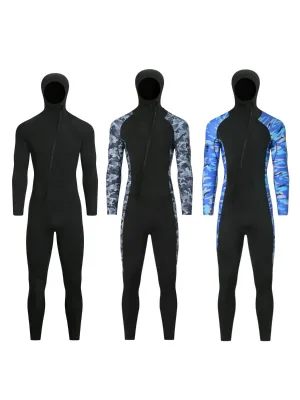 JW-740 3mm Hooded Diving Suit Men Women Thickened Warm Wetsuit Chloroprene Rubber Winter-proof Quick-drying S-XXXXL All Season