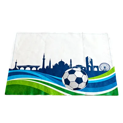 Factory Disposable Football Elements Recyclable Customizable Art Paper Food Grade High Quality Place Mats Table Takeout