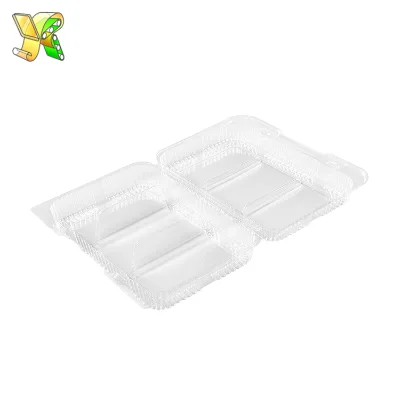 Big clear Clamshell Biodegradable Clamshell Salad Big Transparent Disposable Pet Clamshell Container