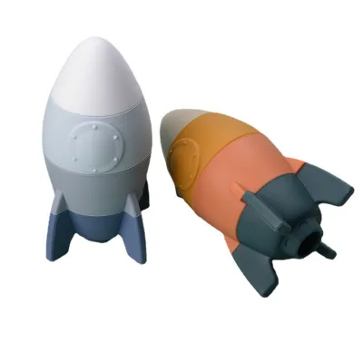 New Popular Rocket Shaped Silicone Stacker Baby Stacking Toys Teether Toy Baby Educational Toy for Infant