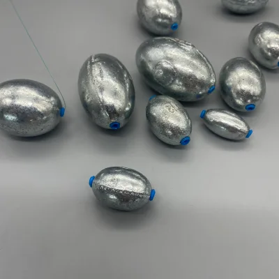 Plastic Core Olive Sinkers, Electroplated Iron Sea Freshwater