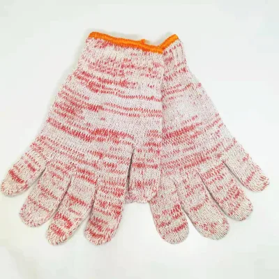 7G10G Mixed Cotton Gloves Industrial Security Glove Protective Bleached Cotton Working Gloves for Heavy Duty Performance