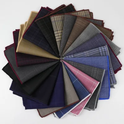 Striped Square Pocket for Men Paisley Pattern Cotton Handkerchief Colorful Solid Color Gentlemen Wedding Designer Pocket Square