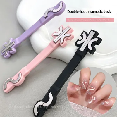Cross-border New-style Multi-functional Nail-art Tool Double-headed Versatile Cat-eye Magnet Plastic Stainless Steel 3-in-1
