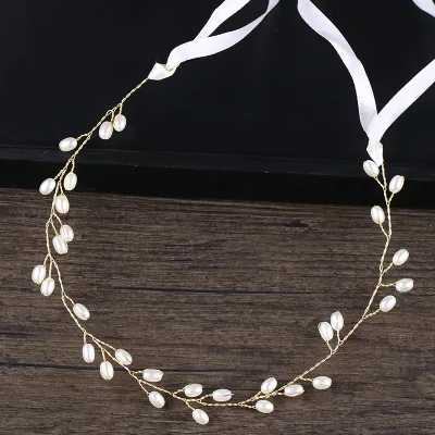 Flower Pearls Beaded Bridal Wedding Lace Tiaras and Crowns Bridesmaids Headwear HA-5019 Simple and Fashionable Bridal Headdress