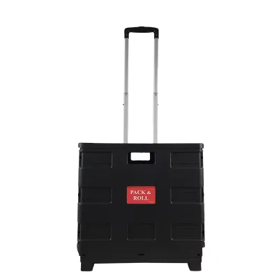 Plastic Foldable Platform Trolley Pack and Roll Cart with 25kg Capacity