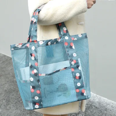 Custom Fashion Shopping Woman Ladies Gauze Handbags Tote Purse Beach Bag