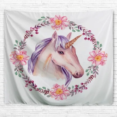 Unicom Photo 3D Printing Tapestry Home Decor Wall Hanging