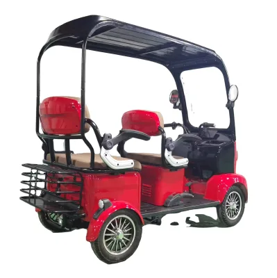 Hot Selling 4 Wheel Elderly Mobility Scooter Passenger Electric Tricycle with Canopy, Mini Electric Golf Cart for Resort