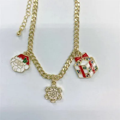 Stylish Cute Enamel Christmas Charms Christmas Snowman Charms for Bracelet Making