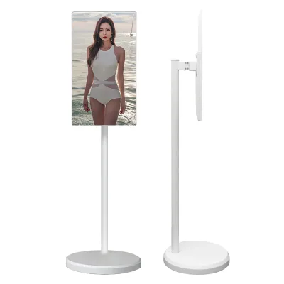 Player Interactive Advertising Lcd Display 21.5inch Screen Smart Tv Mobile Portable with Battery-power Rechargeable TV