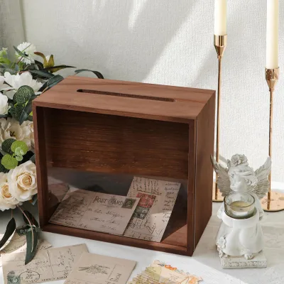 Rustic Wooden Wedding Card Box Wedding Signs Reception Party Birthday Graduation Baby Shower Honeymoon Funds Gift Card