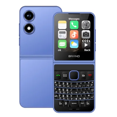 Hot Selling 4G Flip Phone with Qwerty Keypad Unisoc T107 U-Shape Hinge OEM/ODM Available