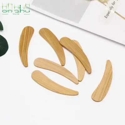 Sustainable Bamboo Face Mask Scoop Flat Wooden Mixing Spoons for Beauty Salons