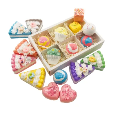 Stress-relieving Bath Bombs in the Shape of a Cake Made of Natural Materials Developed and Handmade for Relaxation of the Body