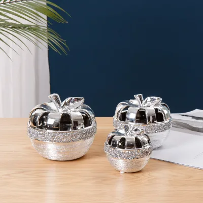 Hot Sale Set of Ceramic Apple Statue Home Decor Craft Ornament