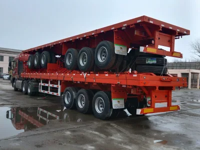 3-Axles Brand New 40-60 Tons Flatbed Trailer for Sale Durable and Affordable