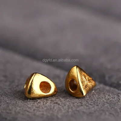 Custom 925 Sterling Silver Tiny Nuggets Bead Triangle Spacer Beads for Bracelets Necklace DIY Jewelry Making