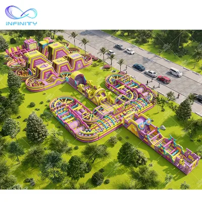 Adult Sport Games Giant Inflatable Obstacle Course Customized High Slide Obstacle Run 5k Inflatable Obstacle Course