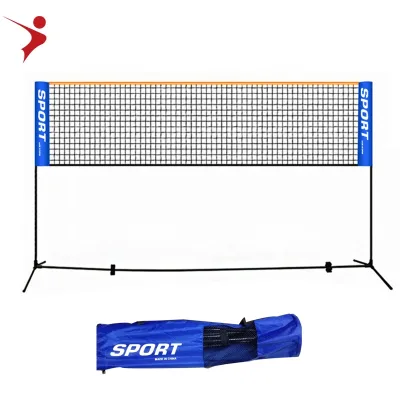 Portable Badminton Net Post Adjust Tennis Net Portable Foldable Volleyball Polyester Practice Indoor and Outdoor