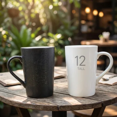 White Matte Black Ceramic Coffee Mug Custom logo