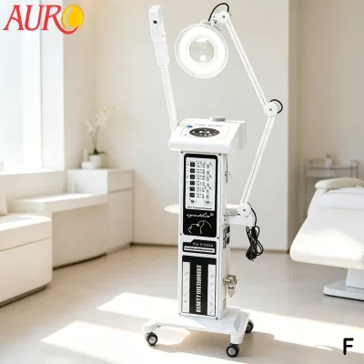 AU-2008A Salon Use Facial Vaporizer Steaming 16 in 1 Microdermabrasion Skin Scubber High-Frequenc Galvanic Skih Care Machine
