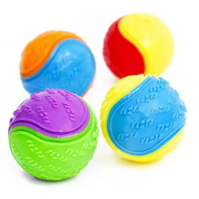 Customized Durable Tennis Ball Pet Chew Toys TPR and Felt Sustainable Interactive Dog Squeaky Pet Toys Ball