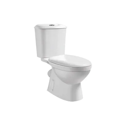 China Suppliers Construction Material Ceramic Sanitary Ware Siphonic Strap Small Size Traditional Two Piece Toilet
