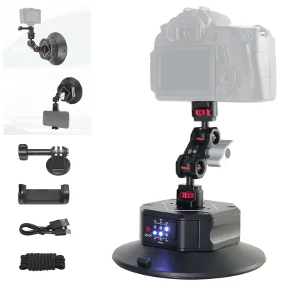 Universal Electric Vacuum Suction Car Mount for Smartphone 6 Inch Display Also Fits Action Camera GPS Device