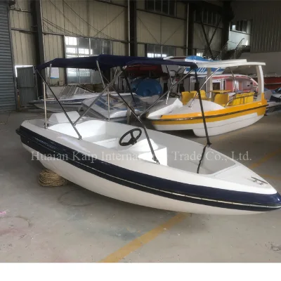 Enough Rough 3-person Electric Fiberglass Boat Blue Battery Boat with 12v 100-200Ah for Sale Use for Sea Fiberglass Boat
