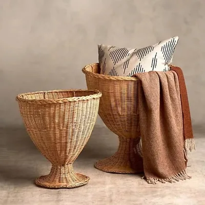Bamboo Rattan Vase Handmade Woven Plant Flower Vase Basket
