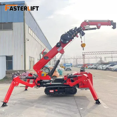 FASTER LIFT Electric 5-25m Crawler Spider Crane 10m Radius Changchai Engine 1300kg Weight 1 Year Warranty