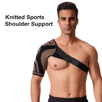 KS-5545#Copper Compression High-elastic Knitted Shoulder Brace Adjustable Shoulder Support Training Sports Shoulder Stability