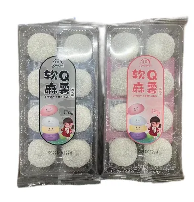 Wholesale  Mochi Glutinous Rice Ball with Red Bean Paste and Black Sesame Flavor Mochi Sweet Desserts