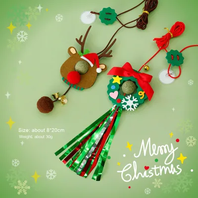 Eco-Friendly Cat Toy Self-Entertainment Swing Elastic Feather Teaser Wand Fashionable Felt Material Halloween/Christmas Pet