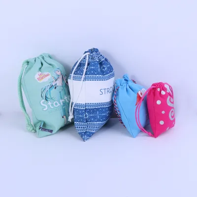 Custom  Cotton Drawstring Pouch Bag Organic Cotton Gift Jewelry Packaging Bag Eco-Friendly Storage Gift Bag for Party Favor