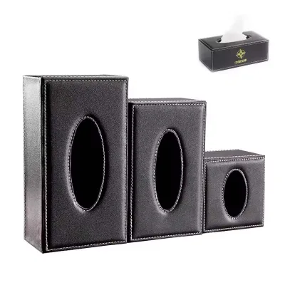 Leather Luxury Car Wooden Paper Nordic Boxes  House Office Hotel or Bathroom Tissue Box