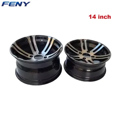 Hot Sale 12 Inch 14 Inch ATV Alloy Wheel Rims 14x6 Front & 14x7 Rear Aluminum Wheels Set for Quad Buggy Go-Kart