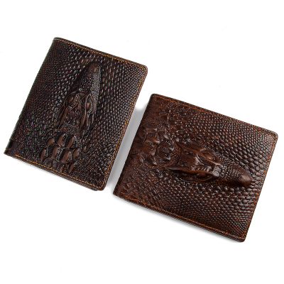 Men Bifold Crocodile Print Wallet Leather Credit Card Holder Wallet Genuine Leather Wallet for Men