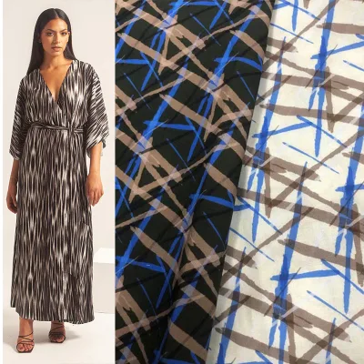 New Arrivals Middle East Abaya Robe Cloth Geometry Fabric 110gsm Digital Print 100% Cotton Woven Fabric for Garment